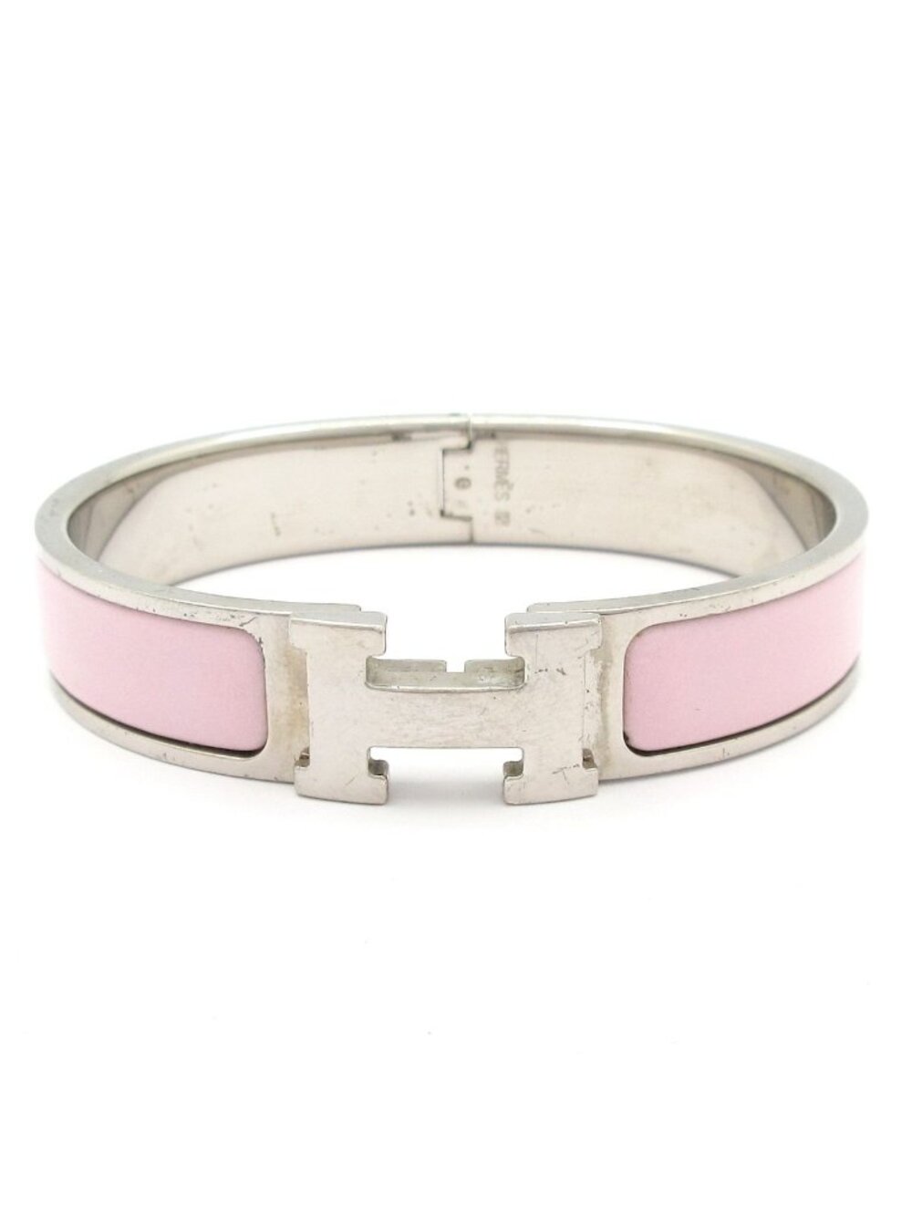 Hermes Bangle Clic H Silver Bracelet